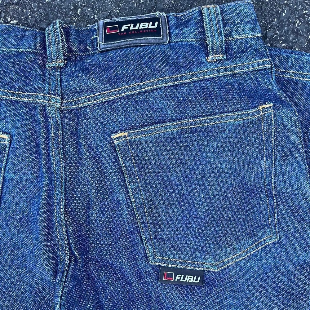1990s Fubu Graphic Wide-leg Jeans size 36" X 34"